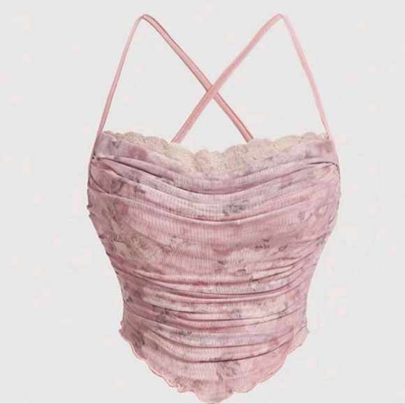 MOD Floral Print Ruched Cami Top - Picture 1 of 4